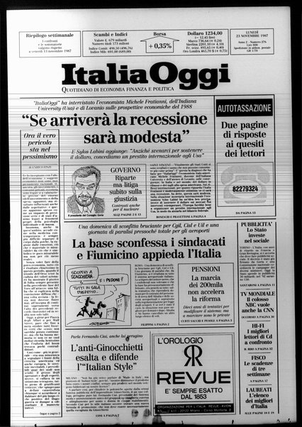 Italia oggi : quotidiano di economia finanza e politica